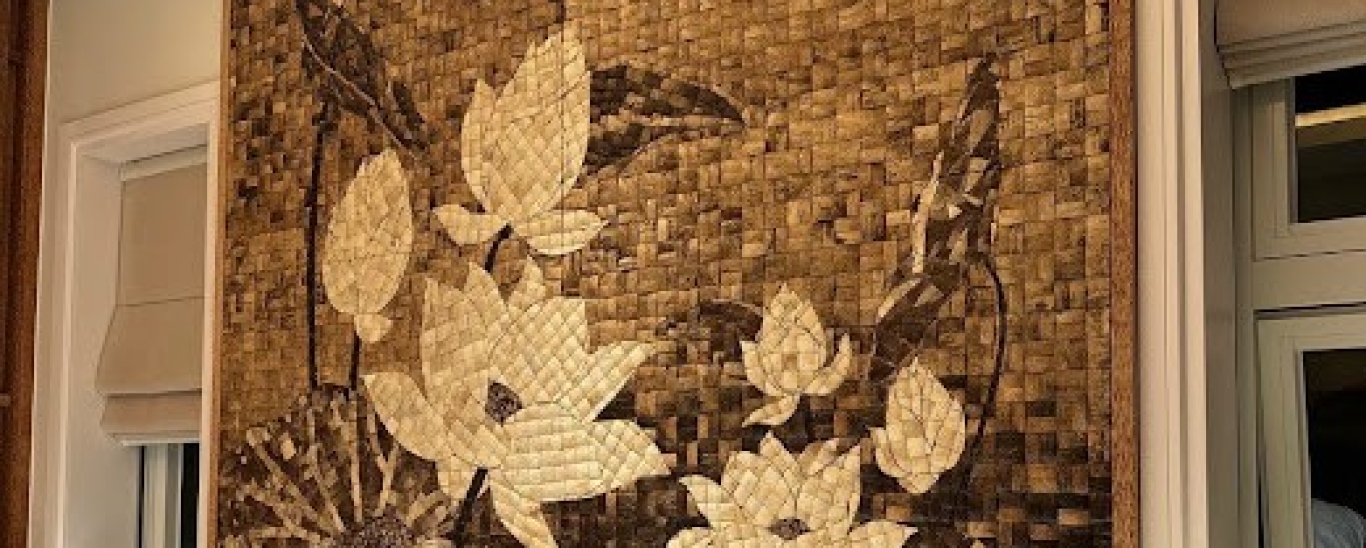 Tranh hoa sen mosaic gáo dừa