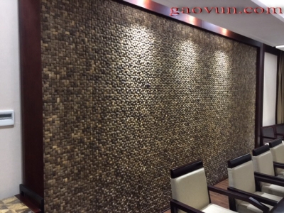 Vách ngăn mosaic gáo dừa – Giải pháp trang trí nội thất sang trọng & độc đáo