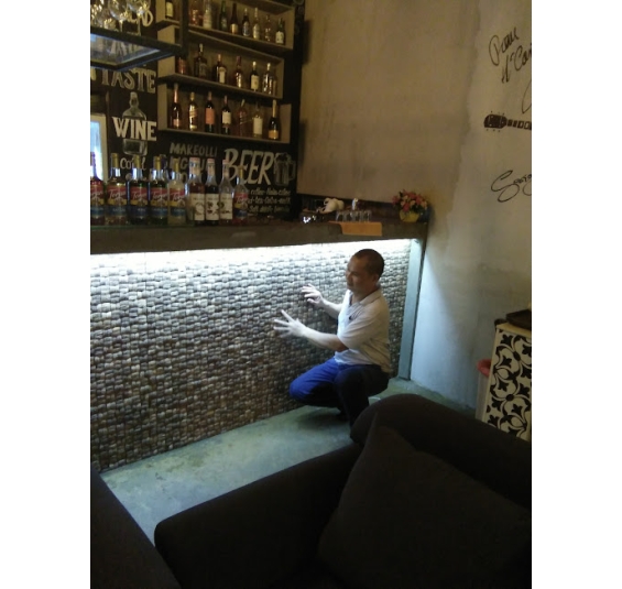 Quầy bar khảm gáo dừa
