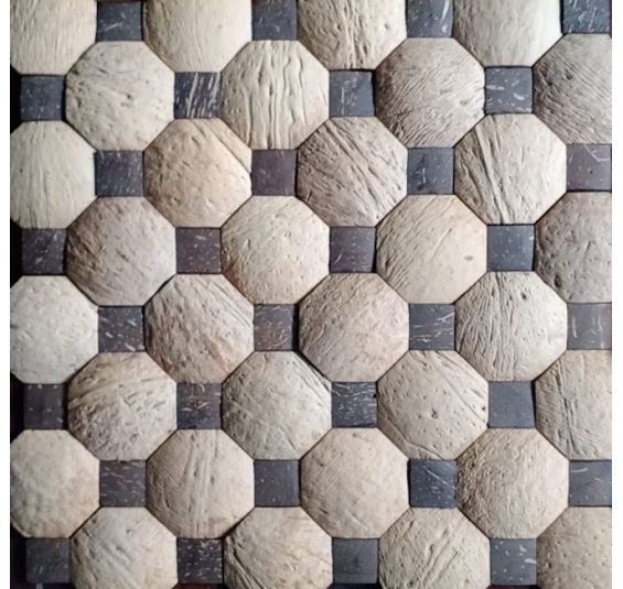 Mosaic gáo dừa kiểu bát giác