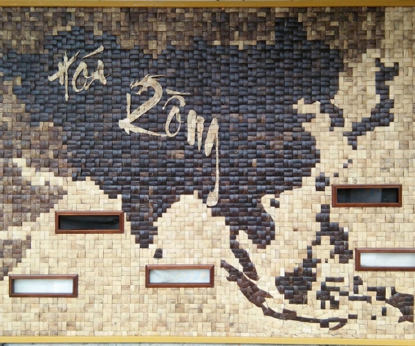 Tranh mosaic gáo dừa  Châu Á Hóa Rồng