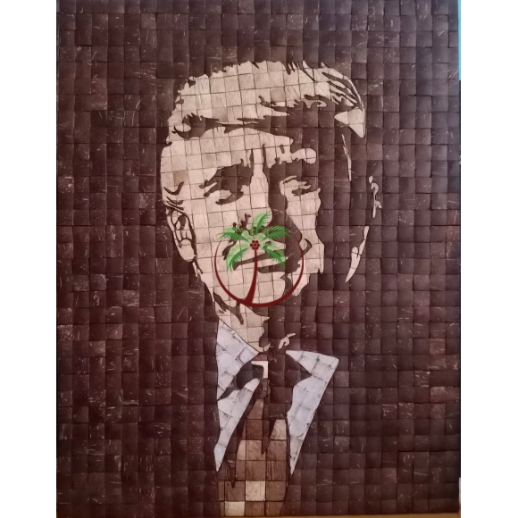Tranh Chân Dung Tổng Thống Donald Trump Khảm Gáo Dừa