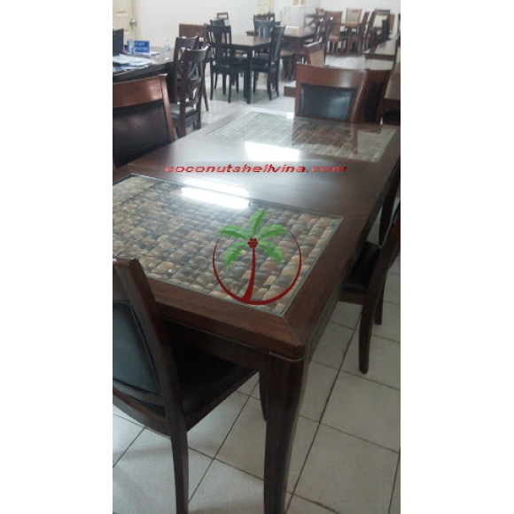 Bàn ăn ốp gáo dừa xuất khẩu đi mỹ